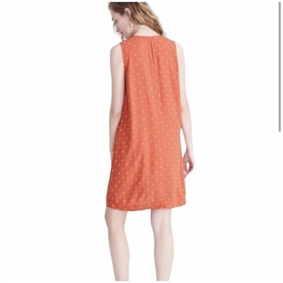 Madewell Mini Orange and White Polka Dot Tank Dress - Picture 5 of 14